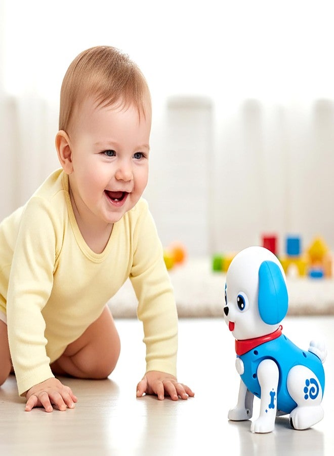 في جراسب لعبة كلب VGRASSP الموسيقية المتحركة والقفزية للأطفال الصغار - كلب مرح مضيء بتقنية LED مع موسيقى وحركة وصوت، هدية مثالية لأعياد ميلاد الأطفال - أزرق - Image 5